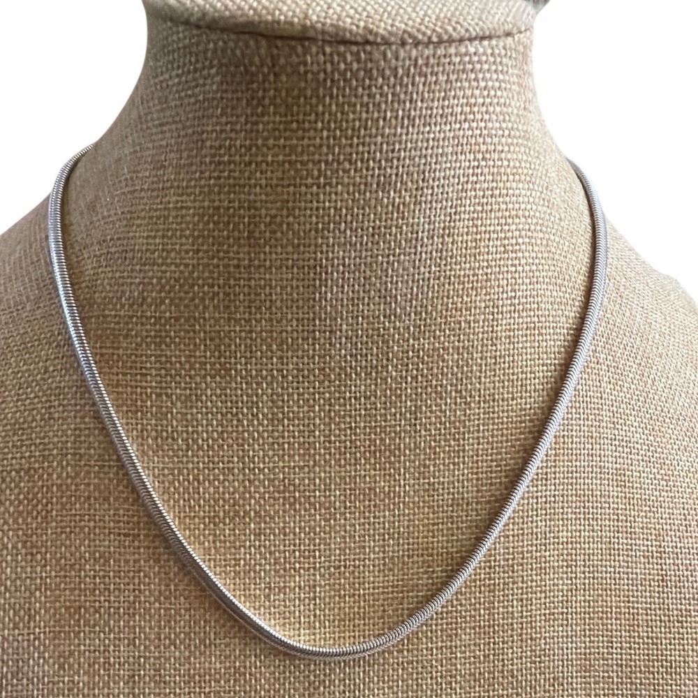 Claires Silver Tone Snake‎ Chain Necklace Adjustable Minimalist Sleek